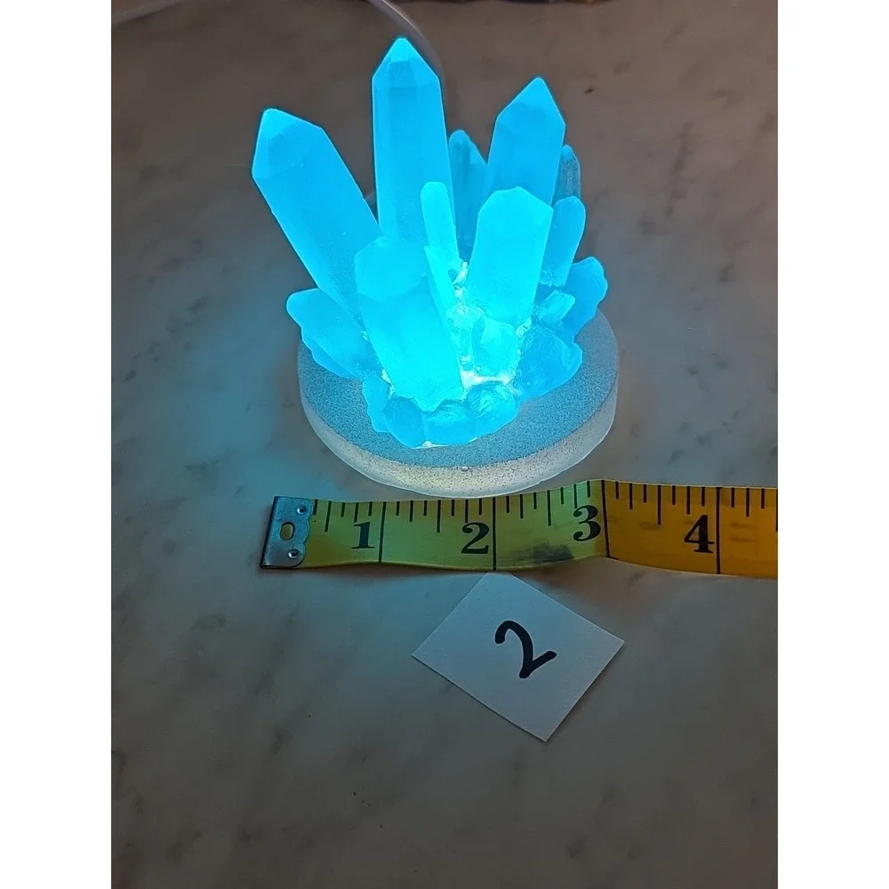 Handmade Resin Crystal LED Night Light – Glowing Crystal Cluster Lamp Home Decor